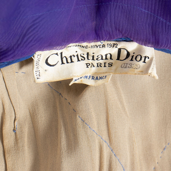 Christian Dior Haute Couture Silk Organza AW 1972 Halter Gown