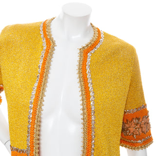 Vintage Yellow and Orange Appliqué Cardigan