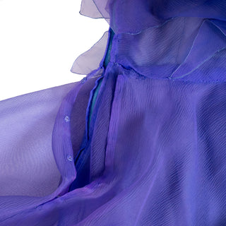 1972 Haute Couture Silk Organza One Shoulder Gown