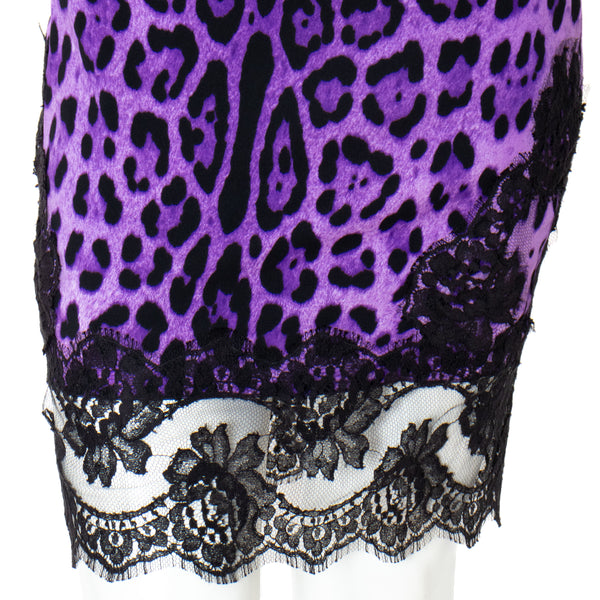 Dolce & Gabbana Purple Leopard Print Dress