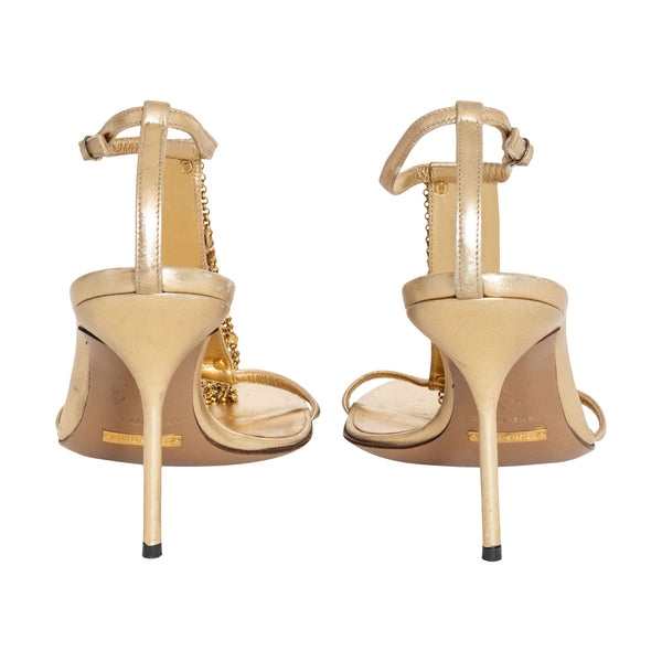 Dolce & Gabbana Gold Chain "Sex" Sandals
