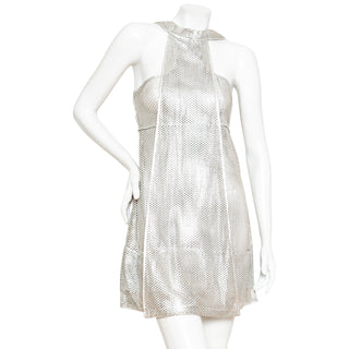 2007 Silver Leather Laser-Cut Dress