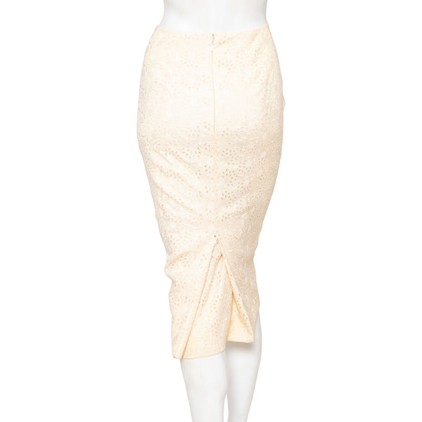 John Galliano 1996 Ivory Broderie Anglaise Skirt Suit