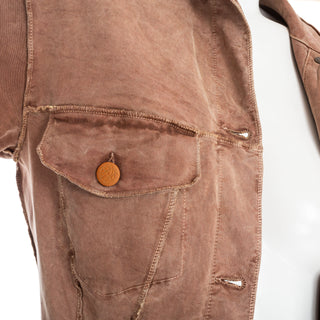 JPG Jeans 2000s Brown Cotton Reverse Stitch Flap Pocket Jacket