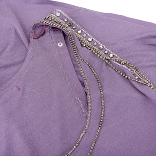 Vintage Femme Purple Asymmetrical Crystal Chain Tank