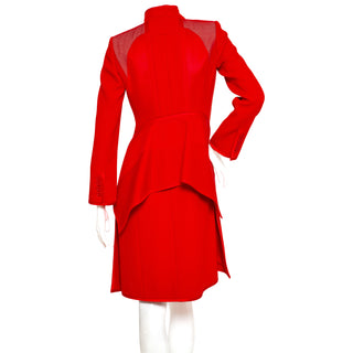 Red Wool Peplum Jacket