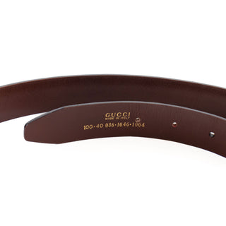 1990s Brown and Gold-Tone G Buckle Belt