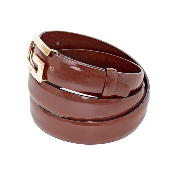 Gucci Tom Ford Brown and Gold-Tone G Buckle Belt