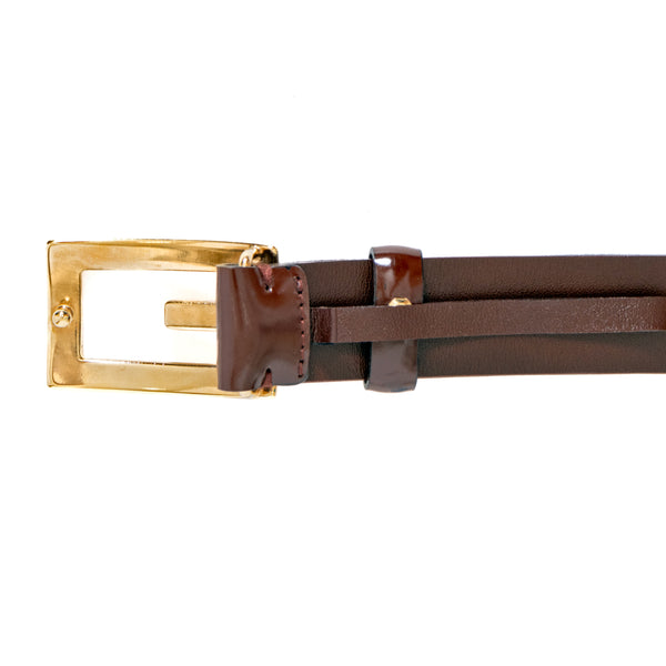 Gucci Tom Ford Brown and Gold-Tone G Buckle Belt