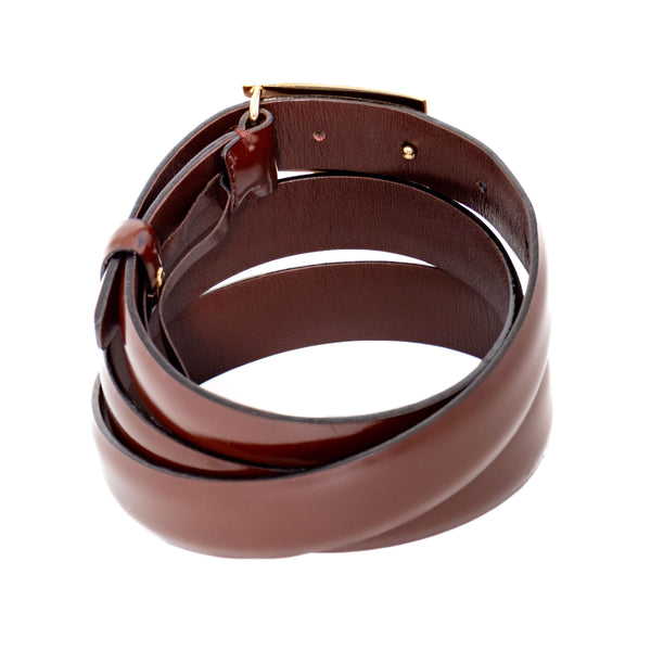 Gucci Tom Ford Brown and Gold-Tone G Buckle Belt
