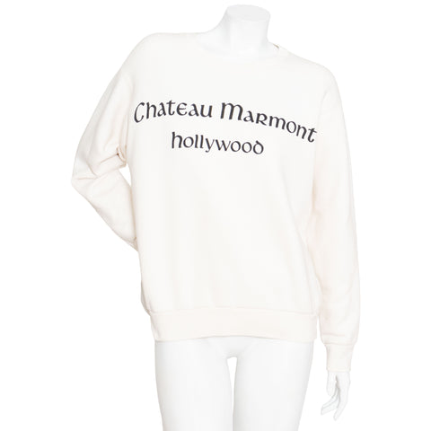 Ivory Cotton Chateau Marmont Graphic Print Sweatshirt