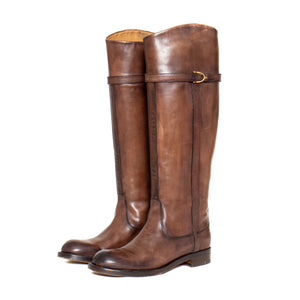Dark Brown Leather Riding Boots
