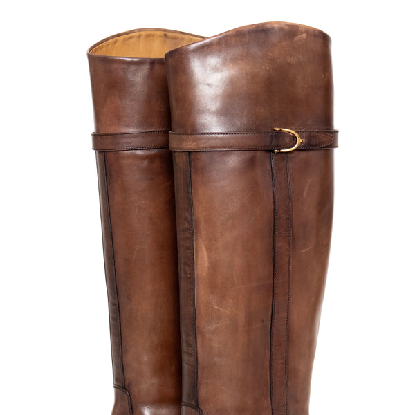 Gucci Dark Brown Leather Riding Boots