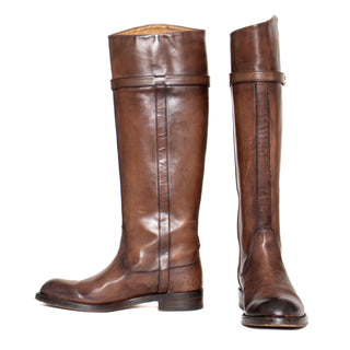 Dark Brown Leather Riding Boots 37