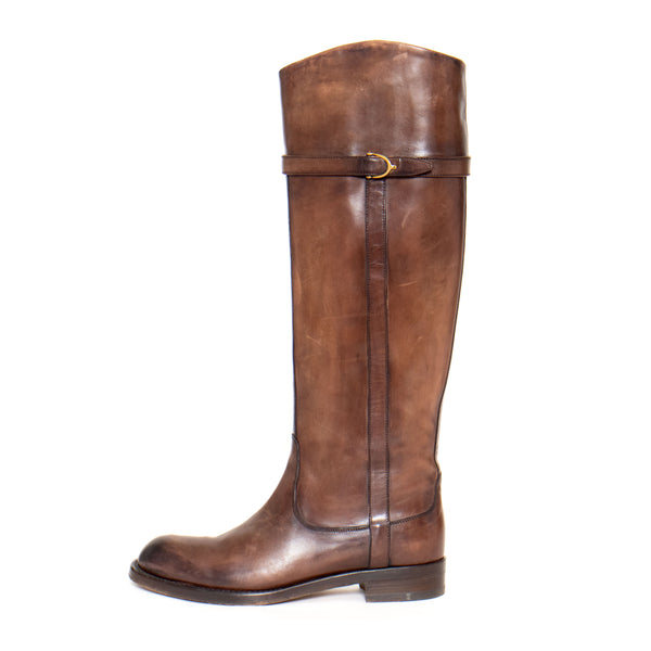 Gucci Dark Brown Leather Riding Boots