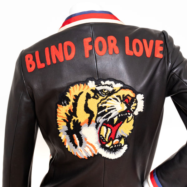 Gucci Blind For Love Leather Blazer