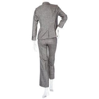 2009 Gray Wool Gold-Hardware Two-Piece Jacket and Pant Suit