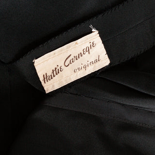 Vintage Black Taffeta Fit and Flare Shoulder-Bow Cocktail Dress