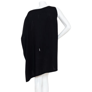 Black Silk and Cashmere Asymmetrical Scarf Dress