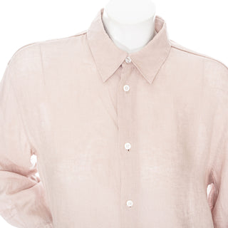 2000s Taupe Linen Button-Up Shirt