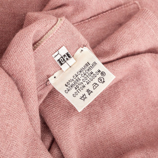 Dusty Pink Cashmere Crewneck Button-Detail Short Sleeve Tee