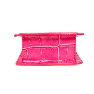 Pink Croc Embossed Le Chiquito Mini Bag