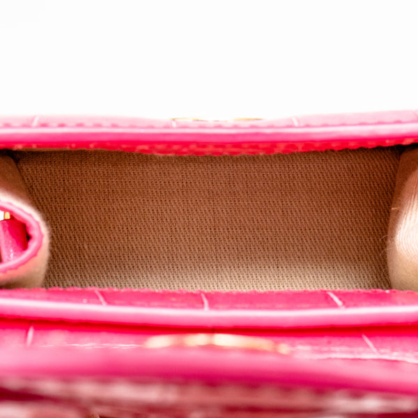 Jacquemus Pink Croc Embossed Le Chiquito Mini Bag