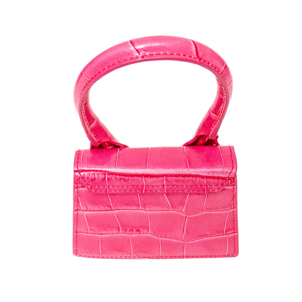 Jacquemus Pink Croc Embossed Le Chiquito Mini Bag