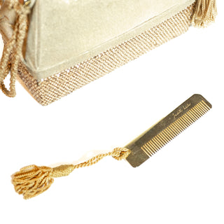 Vintage Gold Suede and Crystal Embellished Minaudière