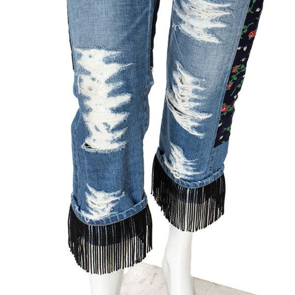 Junya Watanabe Comme des Garçon Fringed Patchwork Jeans
