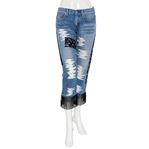 Junya Watanabe Comme des Garçon Fringed Patchwork Jeans
