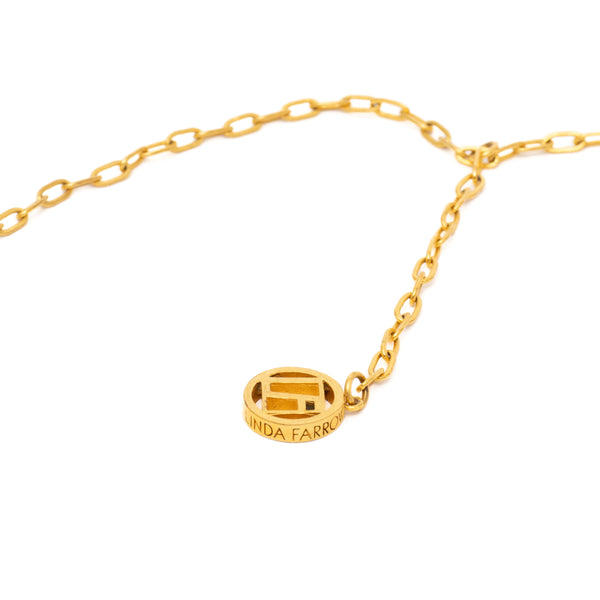 Linda Farrow Jimi Oval Yellow Gold and 1 C2 Fine Chain Sunglasses