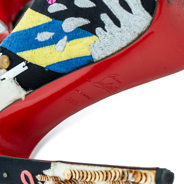 Louboutin Daffodile Brodee Crepe Satin Pumps