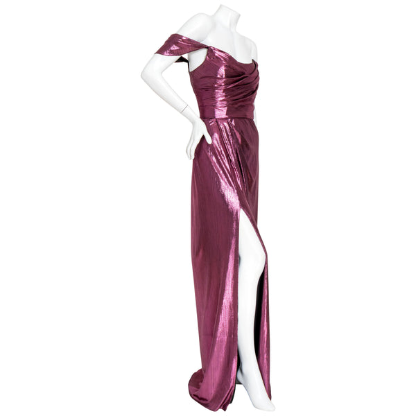 Marchesa Notte Pink Lamé Gown