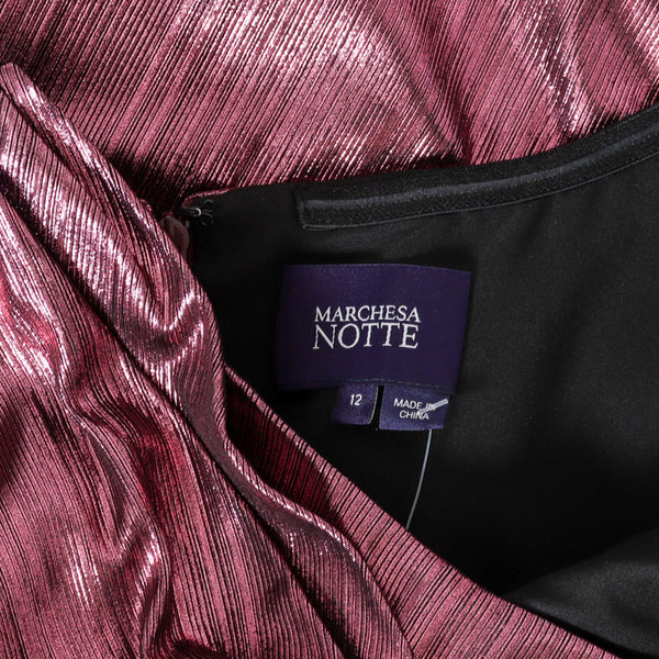 Marchesa Notte Pink Lamé Gown