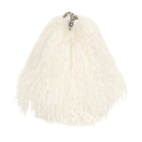 Alexander McQueen Shearling Skull-Clasp Clutch Bag