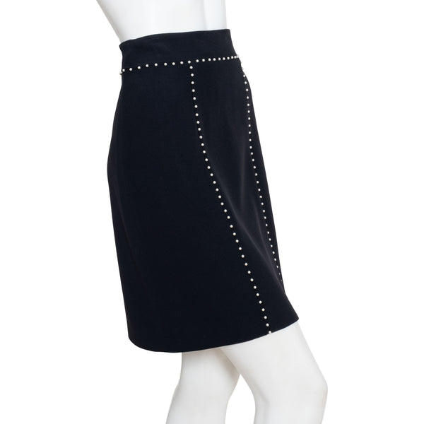 Alexander McQueen Black Pearl Accent Skirt