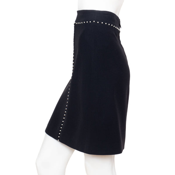 Alexander McQueen Black Pearl Accent Skirt