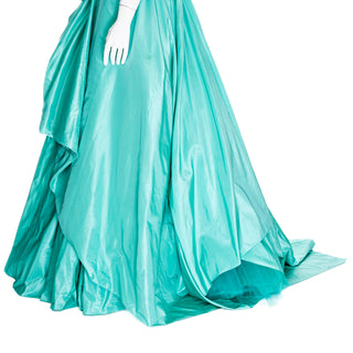 2013 Turquoise Blue Taffeta and Tulle Strapless Gown