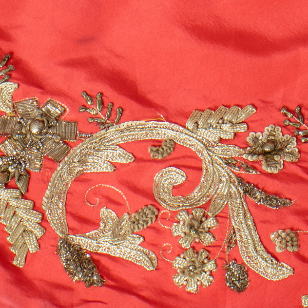 Oscar de la Renta Coral Embroidered Gown