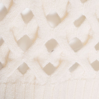 Ivory Wool-Cashmere Open-Knit Sweater