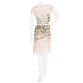 2010 Pink Silk Sequin Embellished Pleated Mini Dress