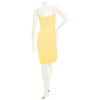 Yellow Cotton Textured Sheath Dress