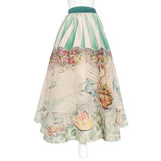 1992 Hand-Painted Cotton Organdy Full Skirt