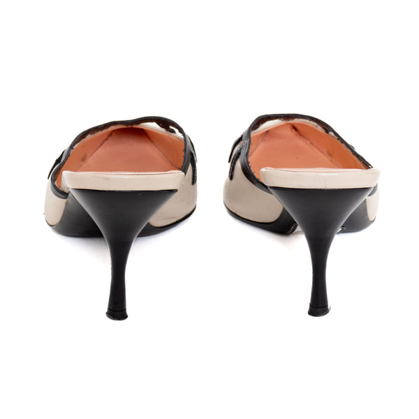 Prada 2000s Pointed Kitten Heel Mules