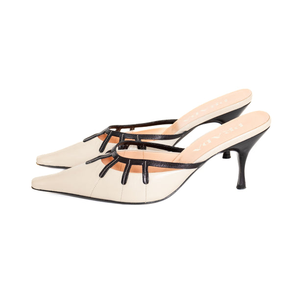 Prada 2000s Pointed Kitten Heel Mules