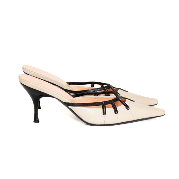 Prada 2000s Pointed Kitten Heel Mules
