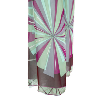 2002 Multicolored Silk Patterned Wide-Leg Pants