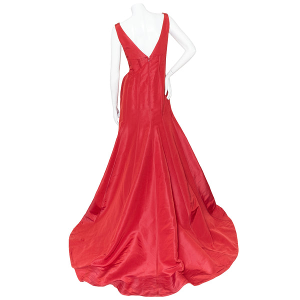 Bruce Oldfield Red Gathered Gown