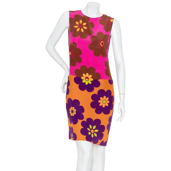 Aspesi Silk Floral Print Shift Dress